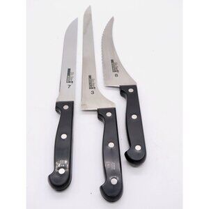 3 Ronco Six Star Knives - 3 Large Filet 7 Boning 8‎ Sportsman SS Full Tang